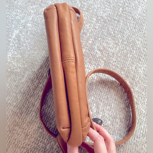 Stone Mountain Leather Crossbody Bag Bird Print Lining Retro Classic - Picture 11 of 14